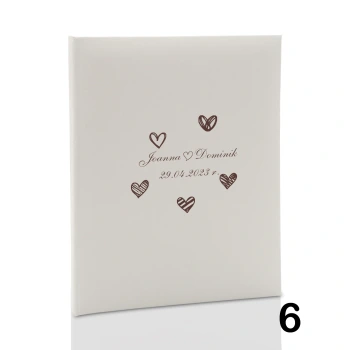 Album ślubny, wklejany, 40 kremowych stron, personalizowany, 12 wzorów do wyboru